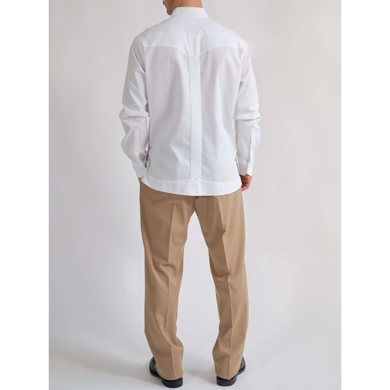 Guayabera 3.0 White Cohiba Atmosphere 100% Piquet Cotton men shirt