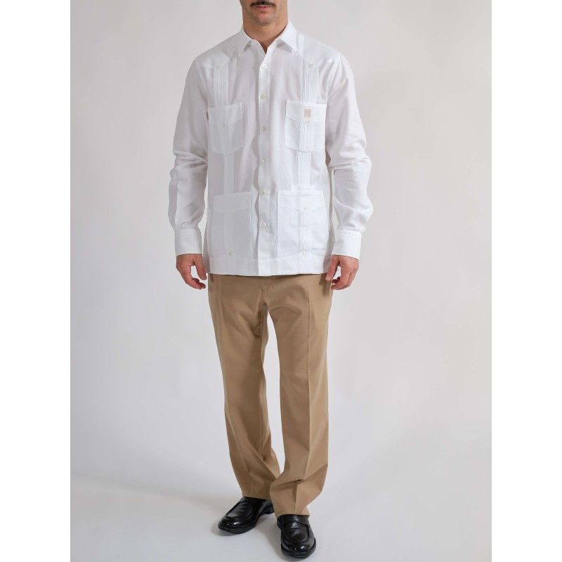 Guayabera 3.0 White Cohiba Atmosphere 100% Piquet Cotton men shirt