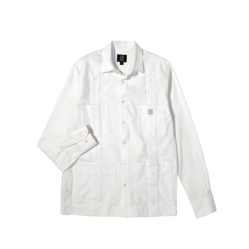Guayabera 3.0 White Cohiba Atmosphere 100% Piquet Cotton men shirt