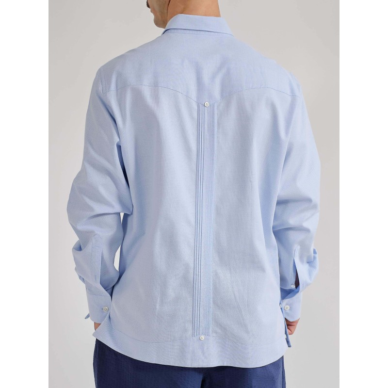 Guayabera 3.0 White Cohiba Atmosphere 100% Piquet Cotton men shirt