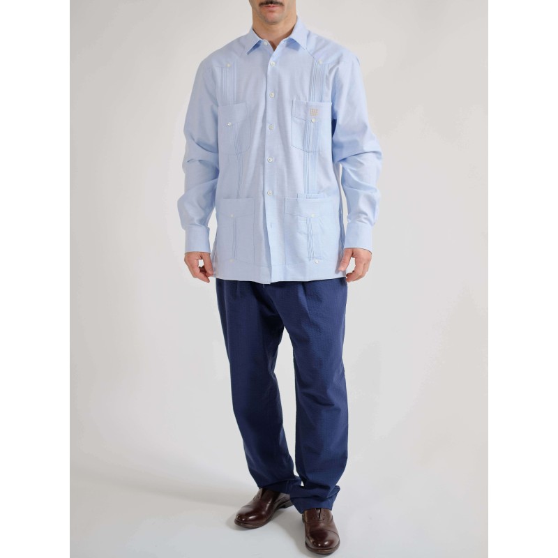 Guayabera 3.0 White Cohiba Atmosphere 100% Piquet Cotton men shirt